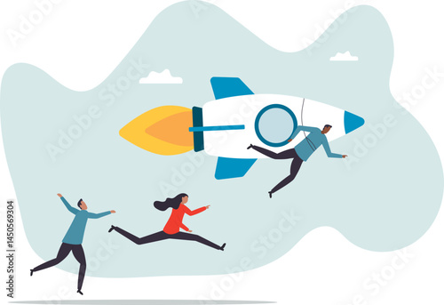 Competitive advantage to win business competition, innovation or creativity for winning strategy and success.character for design.