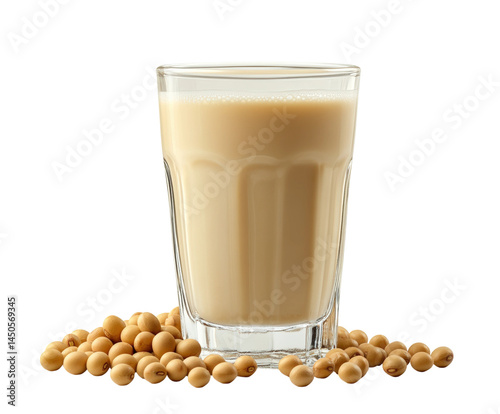 Sipping fresh soy milk kitchen table beverage cozy atmosphere view isolated on transparent background