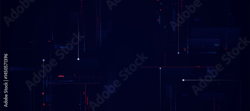 Futuristic Digital Hacking Interface Background with Glowing Blue red circuit and Tech Elements Binary Code background