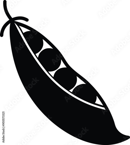 green pea seed silhouette vector on white 