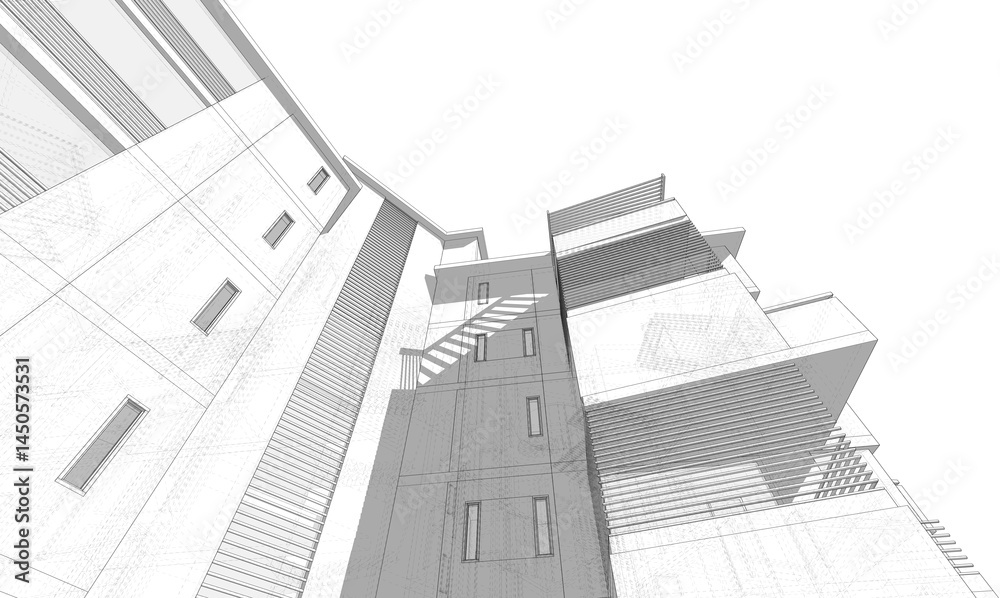 Fototapeta premium abstract architecture building 3d rendering