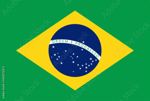 Flag of Brazil. Brazil National Flag. Vector Illustration.