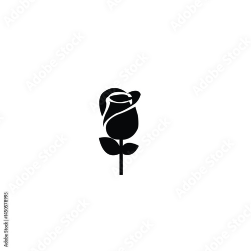 A beautiful black rose with leaf 