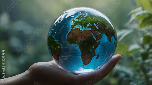 hand holding earth