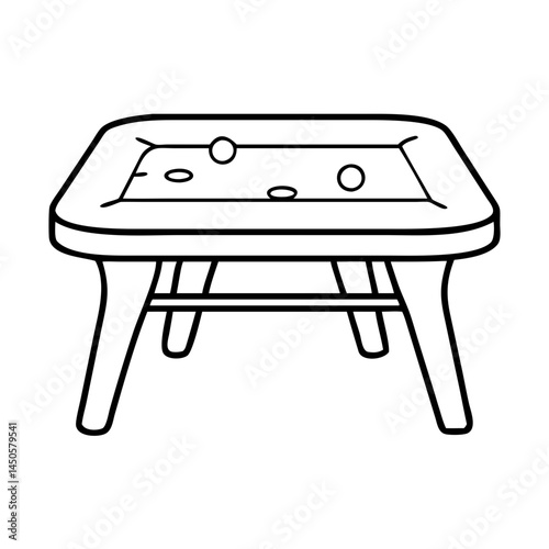 game table icon, game table line art - simple line art of game table, perfect for game table logos and icons