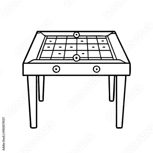 game table icon, game table line art - simple line art of game table, perfect for game table logos and icons