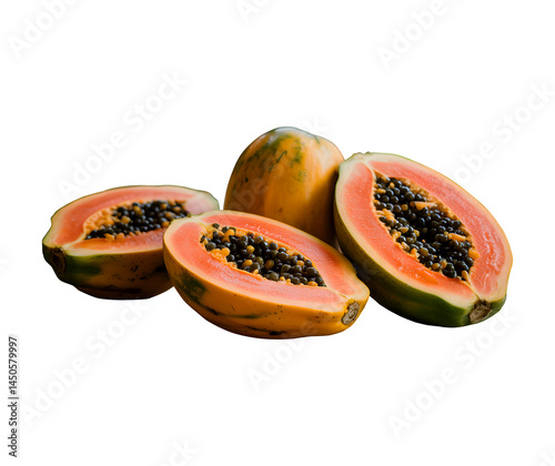 papaya isolated on white background