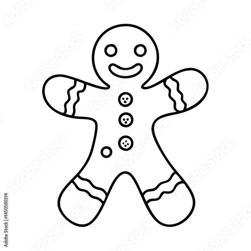 gingerbread man icon, gingerbread man line art - simple line art of gingerbread man, perfect for gingerbread man logos and icons