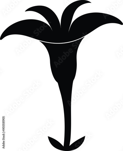 jack in the pulpit silhouette vector on white 