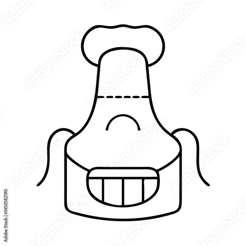 grill master hat icon, grill master hat line art - simple line art of grill master hat, perfect for grill master hat logos and icons