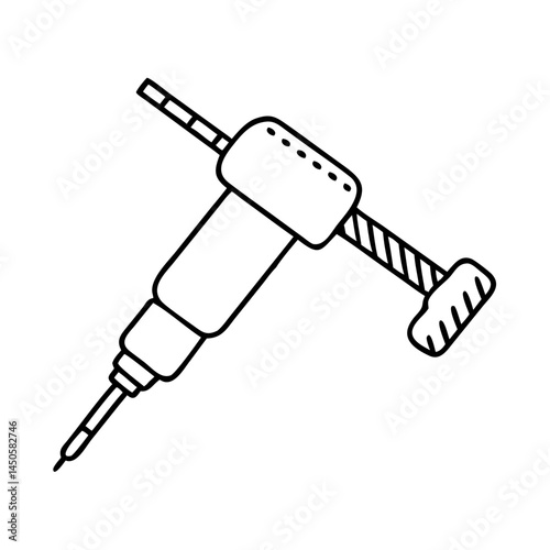 hand drill icon, hand drill line art - simple line art of hand drill, perfect for hand drill logos and icons