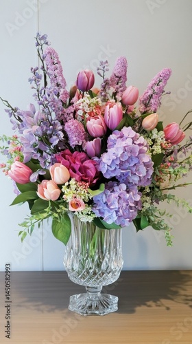 Wallpaper Mural Pastel flower arrangement in a crystal vase. Torontodigital.ca