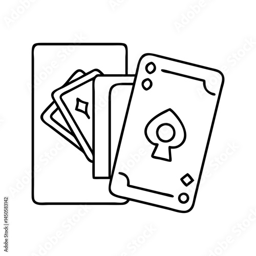 hidden card icon, hidden card line art - simple line art of hidden card, perfect for hidden card logos and icons