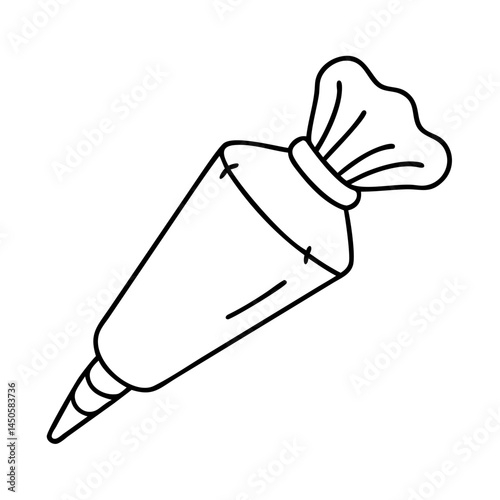 icing piping bag icon, icing piping bag line art - simple line art of icing piping bag, perfect for icing piping bag logos and icons