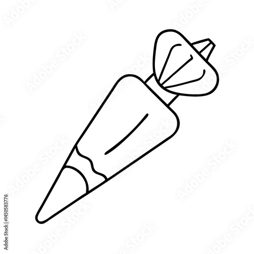 icing piping bag icon, icing piping bag line art - simple line art of icing piping bag, perfect for icing piping bag logos and icons