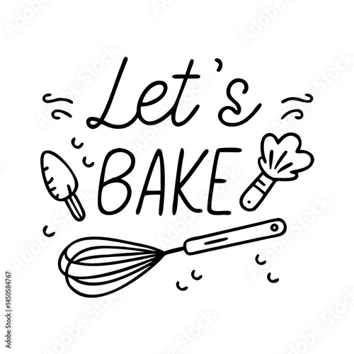 let s bake text with flour and whisk icon