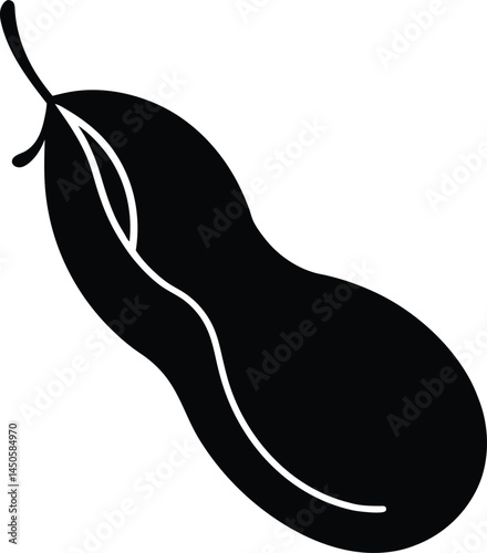 lima bean silhouette vector on white background   