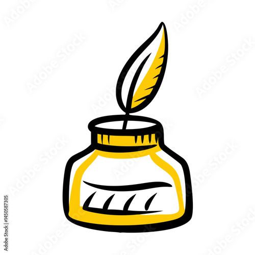 creative ink pot vector art illustration