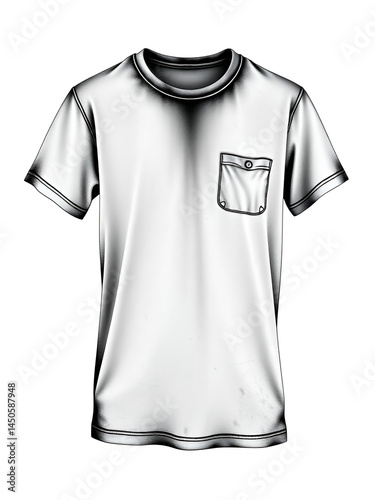 Old dirty t shirt (with clipping path) isolated on white background