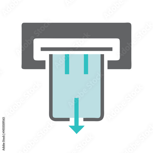 “ATM Card Insertion Slot Icon – Banking Interface, Card Reader, Financial Service, Minimal Line Vector, Editable Stroke”