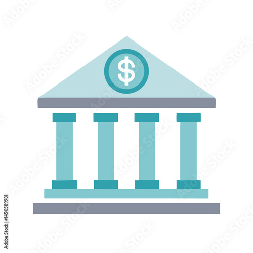 “Bank Building Financial Institution Icon – Government, Finance, Money, Minimal Line Vector, Editable Stroke”