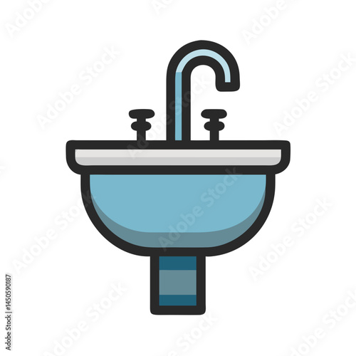 sink, faucet, basin, bathroom, wash, hygiene, clean, water, plumbing, fixture, interior, home, sanitary, tap, icon, vector, outline, minimal, stroke, design, symbol, washbasin, plumbingicon, sinkicon,