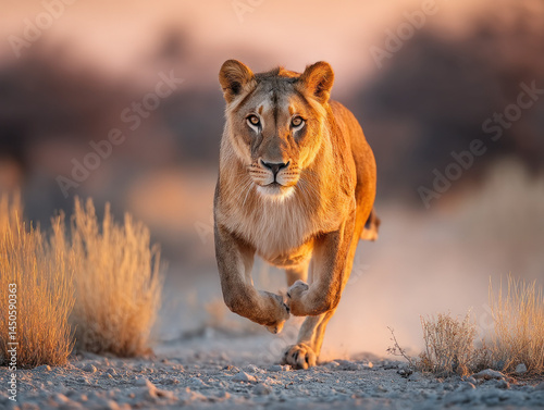 A dynamic image of a liones...