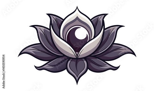 Dark purple lotus flower with eye center design