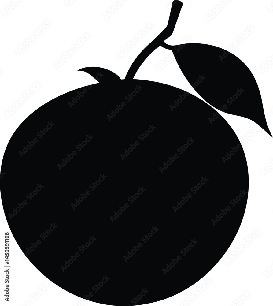 Fototapeta premium medlar fruit silhouette vector on white background 