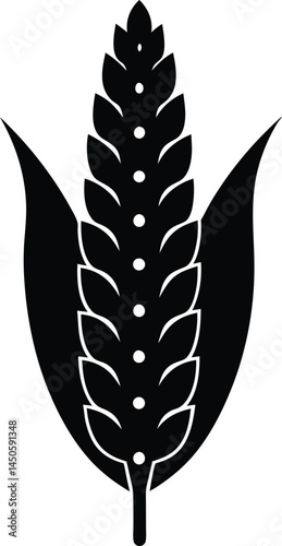 millet grain silhouette vector on white background 
