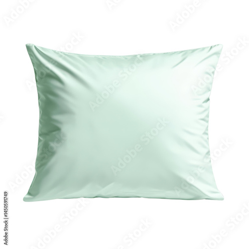 Soft mint green silk satin pillowcase with smooth texture and elegant appearance, ideal for luxury bedroom decor and comfortable sleep enhancement