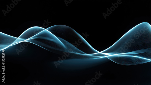 Smooth abstract waves with neon glow — a detailed and modern 3D-style concept ideal for tech visuals, infographics, marketing materials, and futuristic digital presentations.