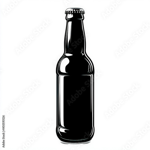 beer bottle silhouette , bl...