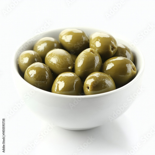 green olives isolated on white