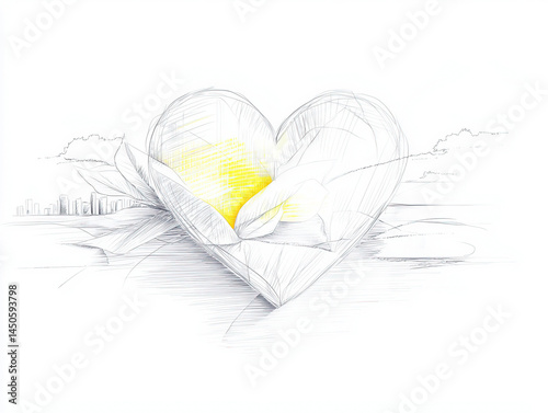 Heart sketch: A romantic de...