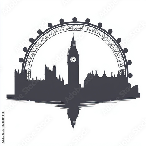 london silhouette , black a...