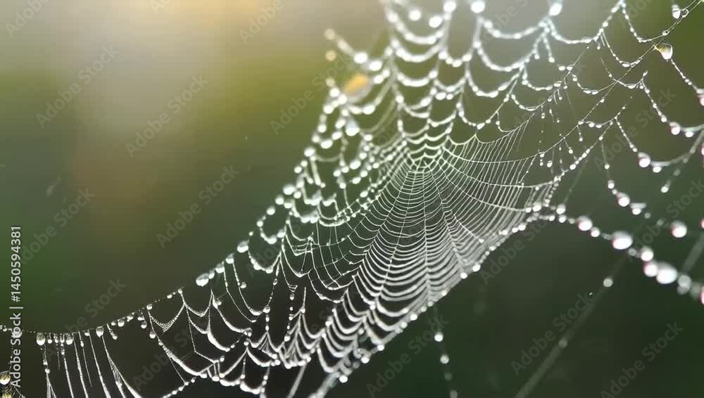 spider web with dew drops