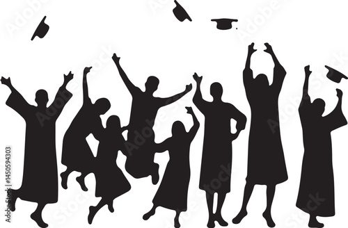 Joyful Graduation Group Silhouettes