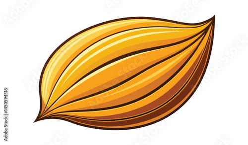 Single cacao bean illustration golden brown