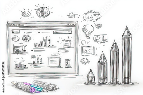 Web template sketch: A mode...