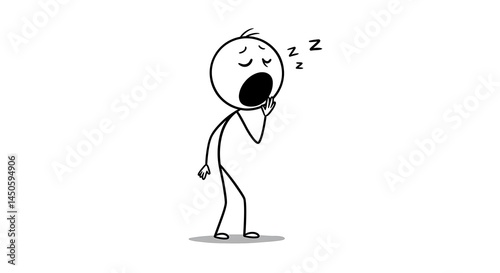 Tired Stickman Yawning