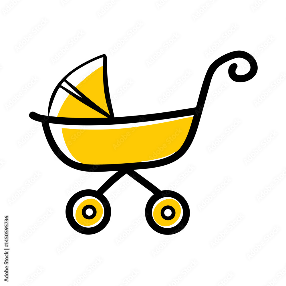 creative baby trolley vector art illustration creative baby trolley vector art illustration