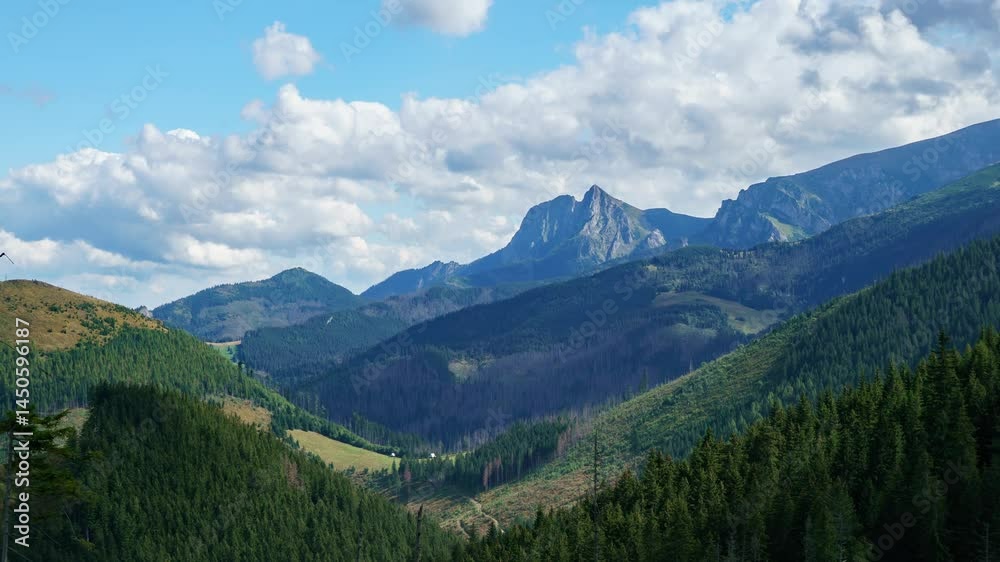 Breathtaking Tatra Highlands Summer Day Cloud Movement View Breathtaking Tatra Highlands Summer Day Cloud Movement View