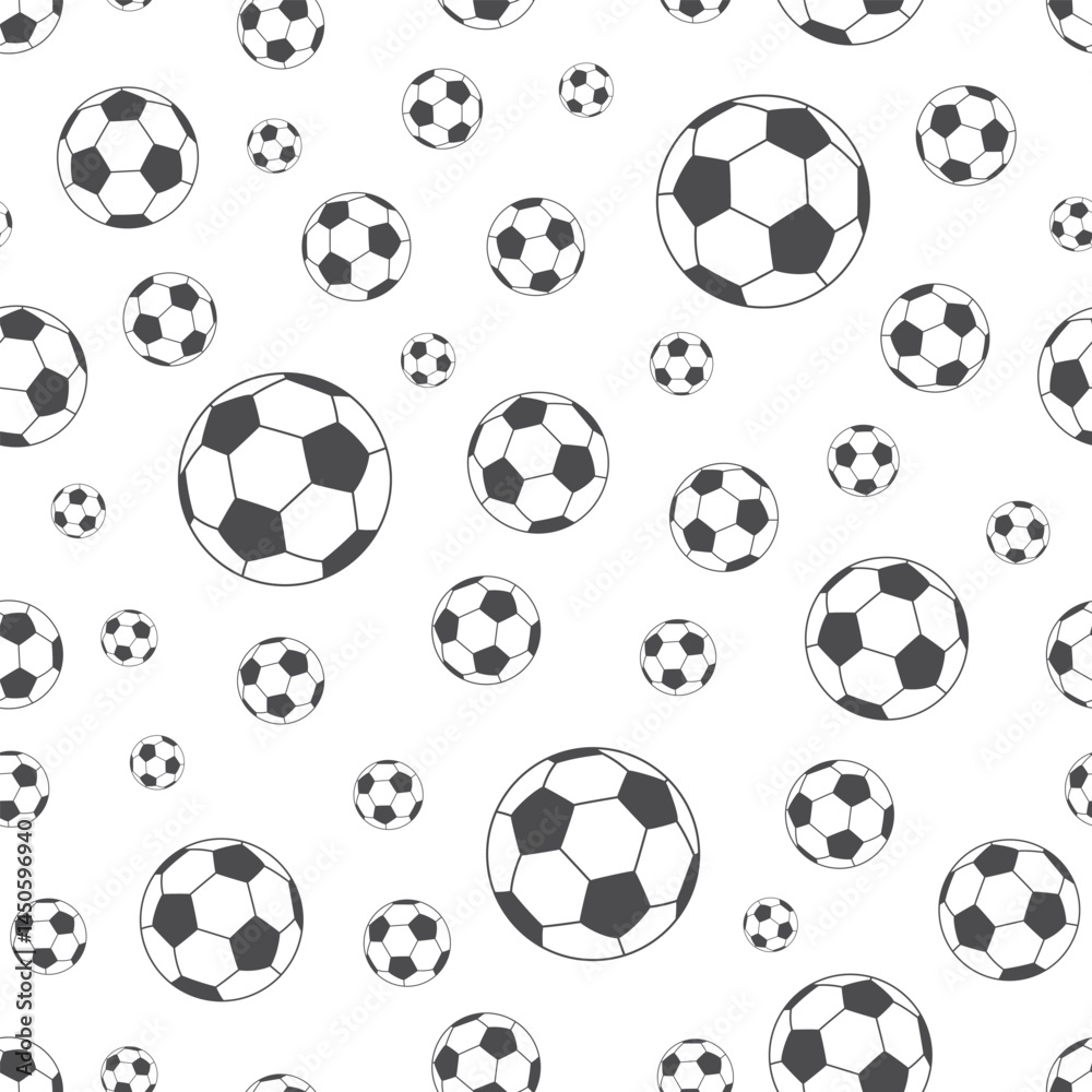 Obraz premium Soccer ball seamless pattern. Football seamless background. Sports ball for playing football.