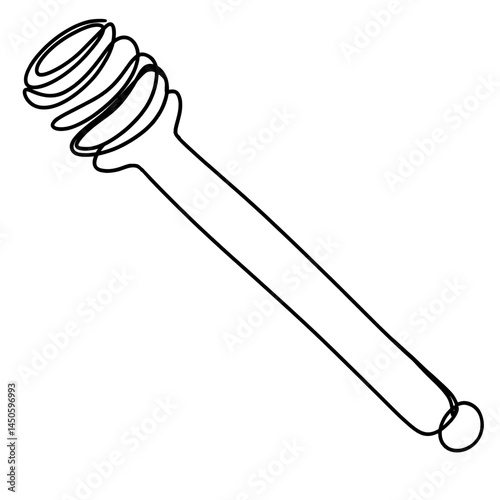Honey dipper one line art drawing 