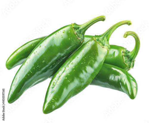 Harvesting fresh green jalapenos local farm food natural isolated on transparent background