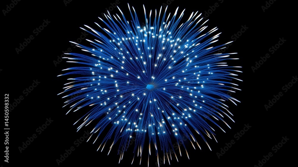 Fototapeta premium Festive fireworks explosion against a black sky