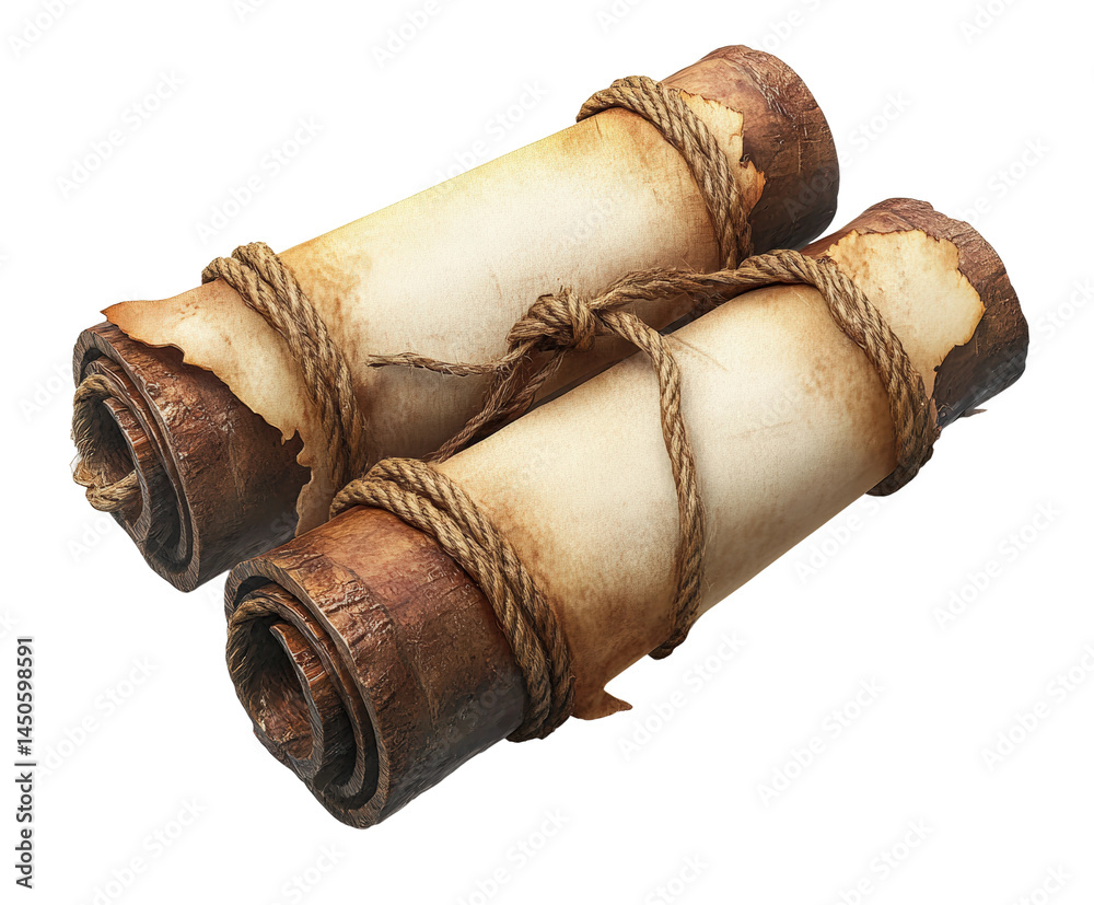 Ancient scrolls discovery archaeological site historical artifacts outdoors culture isolated on transparent background Ancient scrolls discovery archaeological site historical artifacts outdoors culture isolated on transparent background