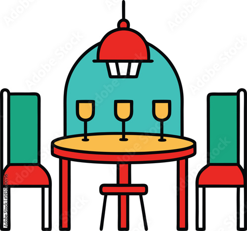 dining room doodle vector