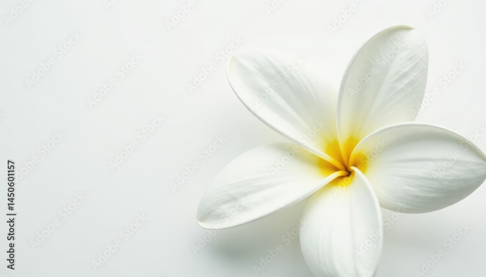 Fototapeta premium Close-up of pristine white flower petals against pure white backdrop, bright, petals